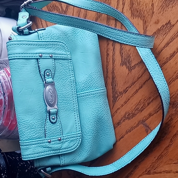 B.o.c. teal tiffany blue crossbody satchel handbag EUC Easter color - Picture 2 of 6